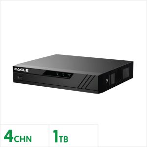 Eagle 4 Channel Compact 1U 4PoE WizSense NVR with 1TB, EAG-NVR-4K2-2AI-4-1TB