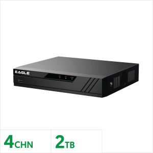 Eagle 4 Channel Compact 1U 4PoE WizSense NVR with 2TB, EAG-NVR-4K2-2AI-4-2TB