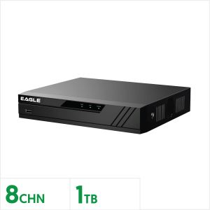 Eagle 8 Channel Compact 1U 8PoE WizSense NVR with 1TB, EAG-NVR-4K2-2AI-8-1TB