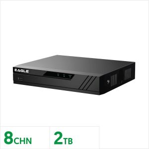 Eagle 8 Channel Compact 1U 8PoE WizSense NVR with 2TB, EAG-NVR-4K2-2AI-8-2TB