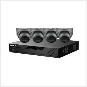 Eagle IP CCTV Kit - 8 Channel 2TB NVR with 4 x 4MP Full-Colour Turret (Grey), CV-8IP-4DOME-2TB-G