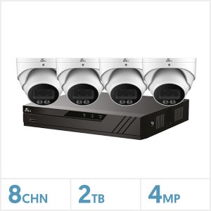Eagle 8 Channel NVR with  4 Full-Colour Turret Kit (White), CV-8IP-4DOME-2TB
