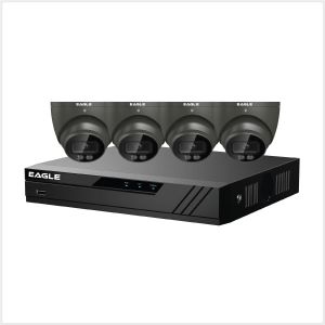 Eagle CCTV Kit - 8 Channel 1TB DVR with 4 x 5MP Full-Colour Turret (Grey), CVPLUS-8-4DOME-1TB-G
