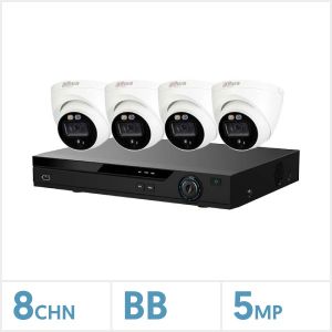 Dahua 8 Channel DVR with 4 x 5MP HDCVI Fixed Lens Cameras (White) Kit, DH-FULLCOLOUR-KIT