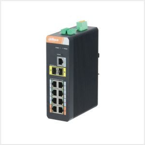 Dahua 10 Port Gigabit Industrial Switch with 8 Port Gigabit PoE (Managed), DH-PFS4210-8GT-DP