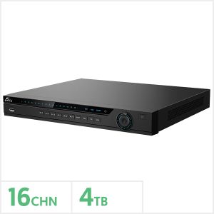 Eagle 16 Channel 4K 1U 16PoE NVR with 4TB Storage, EAG-NVR-4K-2AI-16-4T