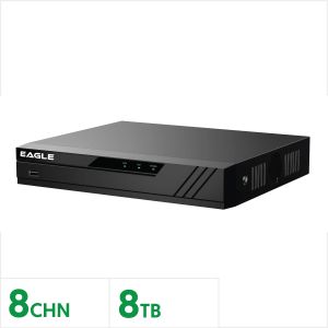 Eagle 8 Channel Compact 1U 8PoE WizSense NVR with 8TB, EAG-NVR-4K2-2AI-8-8TB