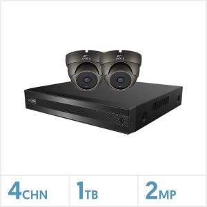 Viper 4 Channel DVR 1TB with 2 x 2MP 4-in-1 Turret Cameras (Grey) Kit, KIT-4IN1-VIP-2CAM