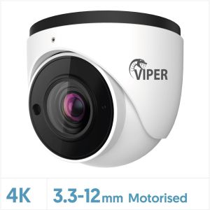8MP/4K Viper IP Motorised Lens Turret Camera (White), MTURVIP4K-VW