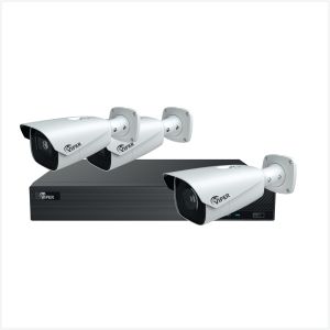 Viper NDAA Approved A3 Series Kits - 4K 8 Channel NVR 2TB HDD with 2 x Viper 4K Motorised Camera and 1x 4K Fixed AI Turret Camera (White), VIPANPR-IP-KIT3