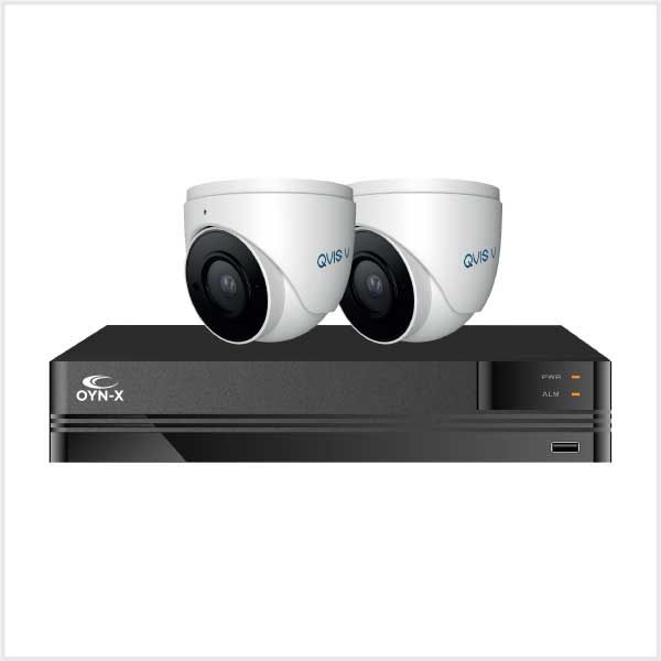 Kestrel 4K IP CCTV KIt - 4 Channel 1TB Kestrel NVR with 2x Fixed Lens Eyeball Turret Cameras, KESKITIP-4-2