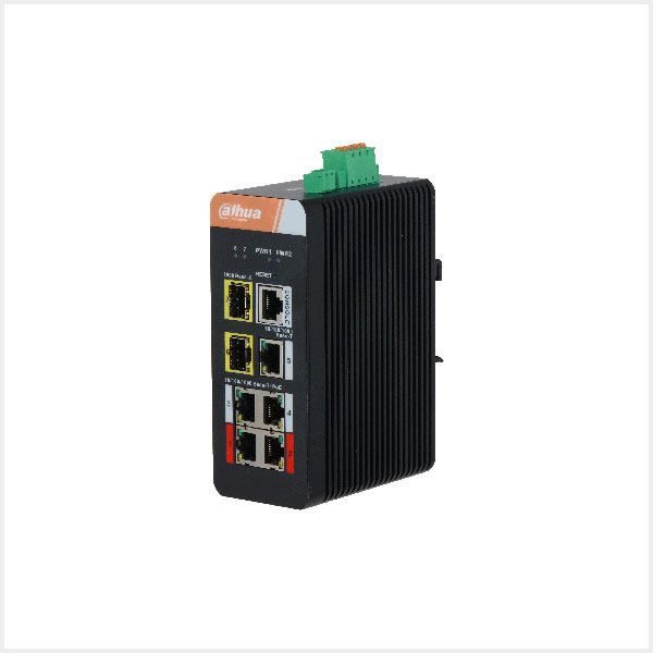 Dahua 7-Port Gigabit Industrial Switch with 4-Port PoE (Managed), DH-PFS4207-4GT-DP